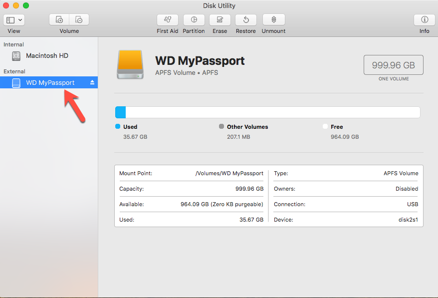 how to use wd passport for mac